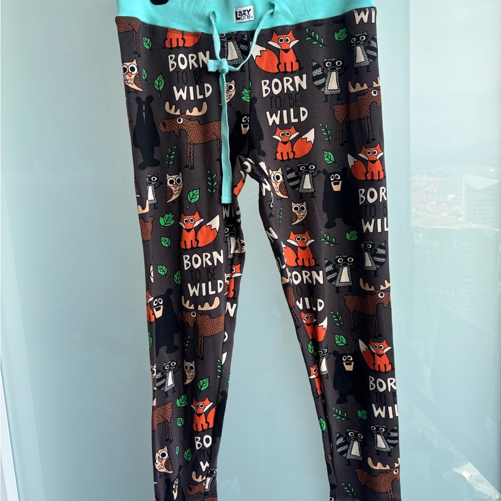 Lazy One PJ Legging in Brown and Mint